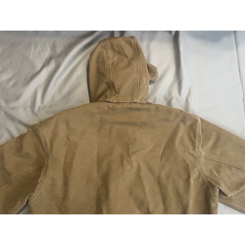 Carhartt Jacket Henkles & McCoy J25 CML Hooded Coat Tan Work Wear Distressed L - Picture 14 of 16